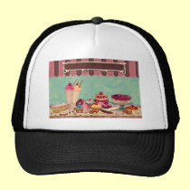 Cupcake Cake Party Sign Banner hats