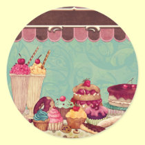 Cupcake Cake Party Sign Banner stickers
