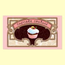 Cupcake Couture Pink Business Card Logo business cards