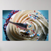 Cupcake frosting w/ an American flag Photo Poster