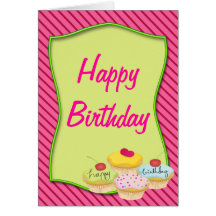 Cupcake  Happy Birthday Card