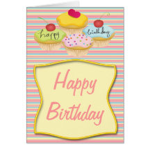 Cupcake Happy Birthday Card