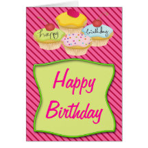 Cupcake Happy Birthday Card