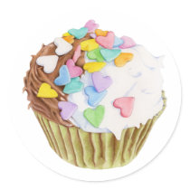 Cupcake Hearts Sticker