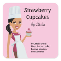 Cupcake Labels with Character Design #1 Stickers