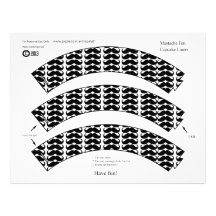 Cupcake Liners - Mustache Fun Letterhead Design
