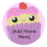 Cupcake Name Tags Round Sticker