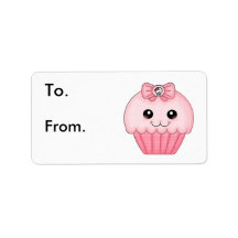 Cupcake name tags stickers custom address label