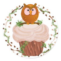Cupcake Owl Sticker