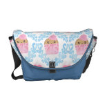 Cupcake Pattern Blue Messenger Bag