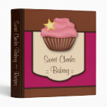 Cupcake Pink, Magenta & Brown Recipe Binder