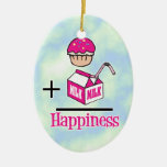 Cupcake Plus Milk Happiness Christmas Ornaments
