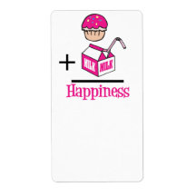 Cupcake Plus Milk Happiness Custom Shipping Labels