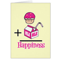 Cupcake Plus Milk Happiness Greeting Cards