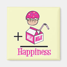 Cupcake Plus Milk Happiness Magnet