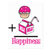 Cupcake Plus Milk Happiness Postcards