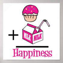 Cupcake Plus Milk Happiness Poster