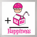 Cupcake Plus Milk Happiness Poster