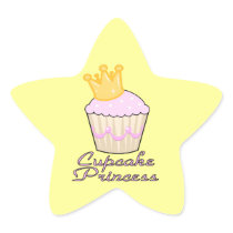 cupcake princess star sticker