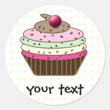 cupcake products round sticker