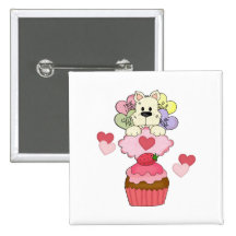 Cupcake Puppy Love Pinback Button