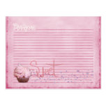 cupcake recipe card post cards