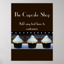 Cupcake Shop Black and Brown Poster