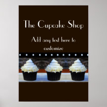 Cupcake Shop Black and Brown Poster