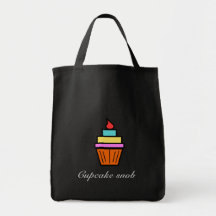 Cupcake snob layered cupcake tote bags
