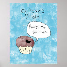 Cupcake themed poster - 'Cupcake Pirate'