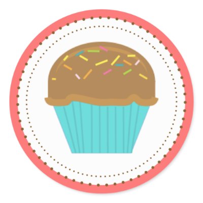Cupcake Turquoise Aqua Stickers by KellySchwark