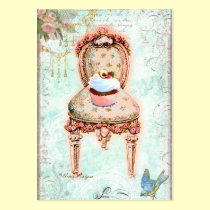 Cupcake Victorian Chair Business Cards business cards