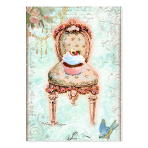 Cupcake Victorian Chair Business Cards