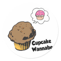 Cupcake Wannabe Muffin Stickers