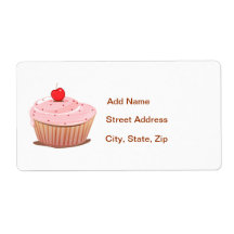 Cupcake with Cherry on Top Shipping Label