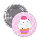 Cupcake with cherry! pinback button