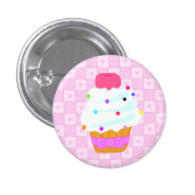 Cupcake with cherry! pinback button