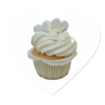 Cupcake with hearts heart stickers