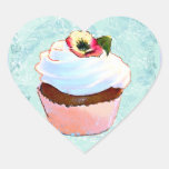 Cupcake with Pansy Art Design Stickers
