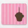 Cupcake with pink stripes mousepad