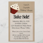 Cupcake with Soft Mocha Stripes Flyer Design