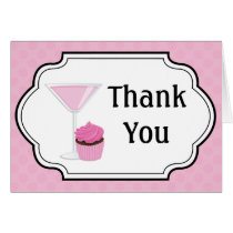 Cupcakes and Cocktails Thank You Card cards