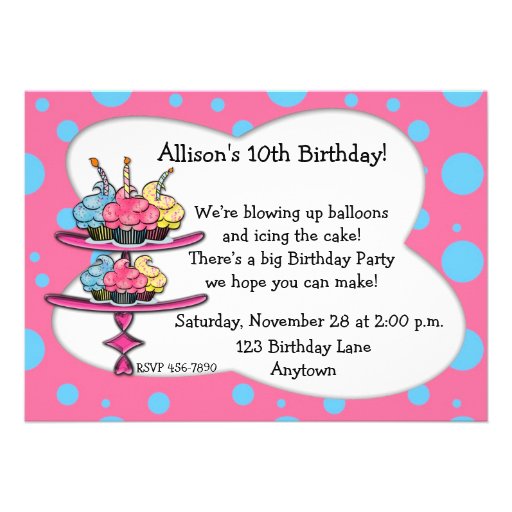 Cupcakes Birthday Invitation