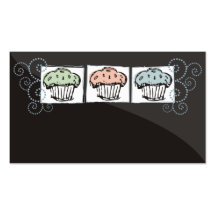 cupcakes doodles baker baking business card 2