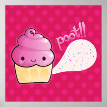 Cupcakes Fart Sprinkles Pink Poster