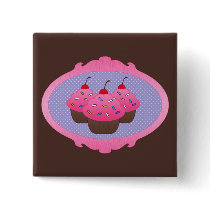Cupcakes in a Frame Pinback Buttons