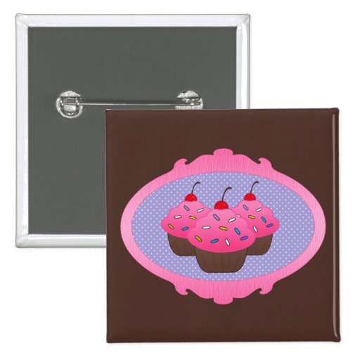 Cupcakes in a Frame Pinback Buttons