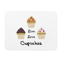 Cupcakes Live Love Rectangular Magnets