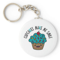 Cupcakes Make Me Smile Key Chain
