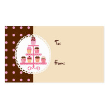 Cupcakes on a Stand (Brown/Cream) Business Card
